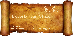 Wasserburger Vince névjegykártya