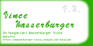 vince wasserburger business card